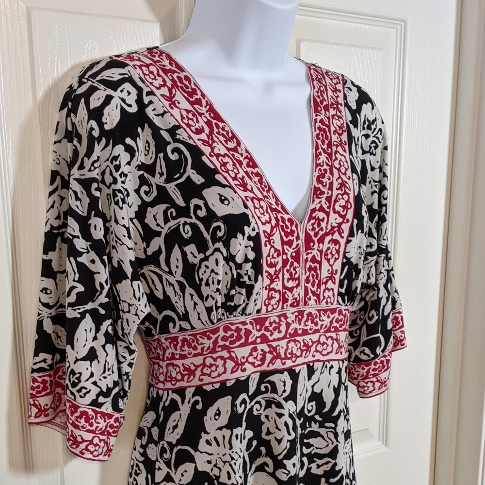 Red, Black, and Gray knit dress